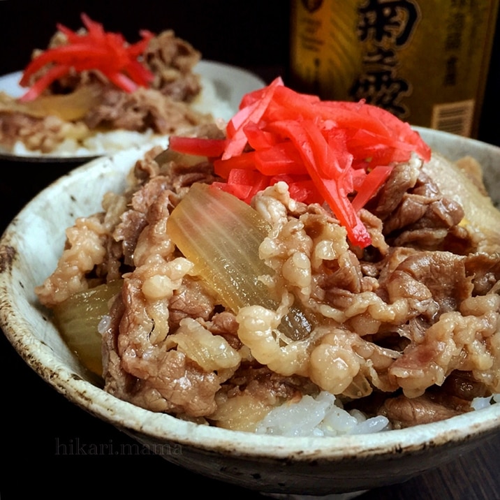 フライパンで簡単に！ご飯がすすむコク旨牛丼♪